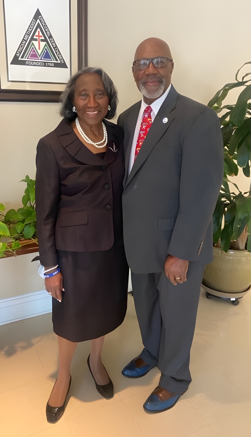 Robert and Marin McLean standing and smiling.