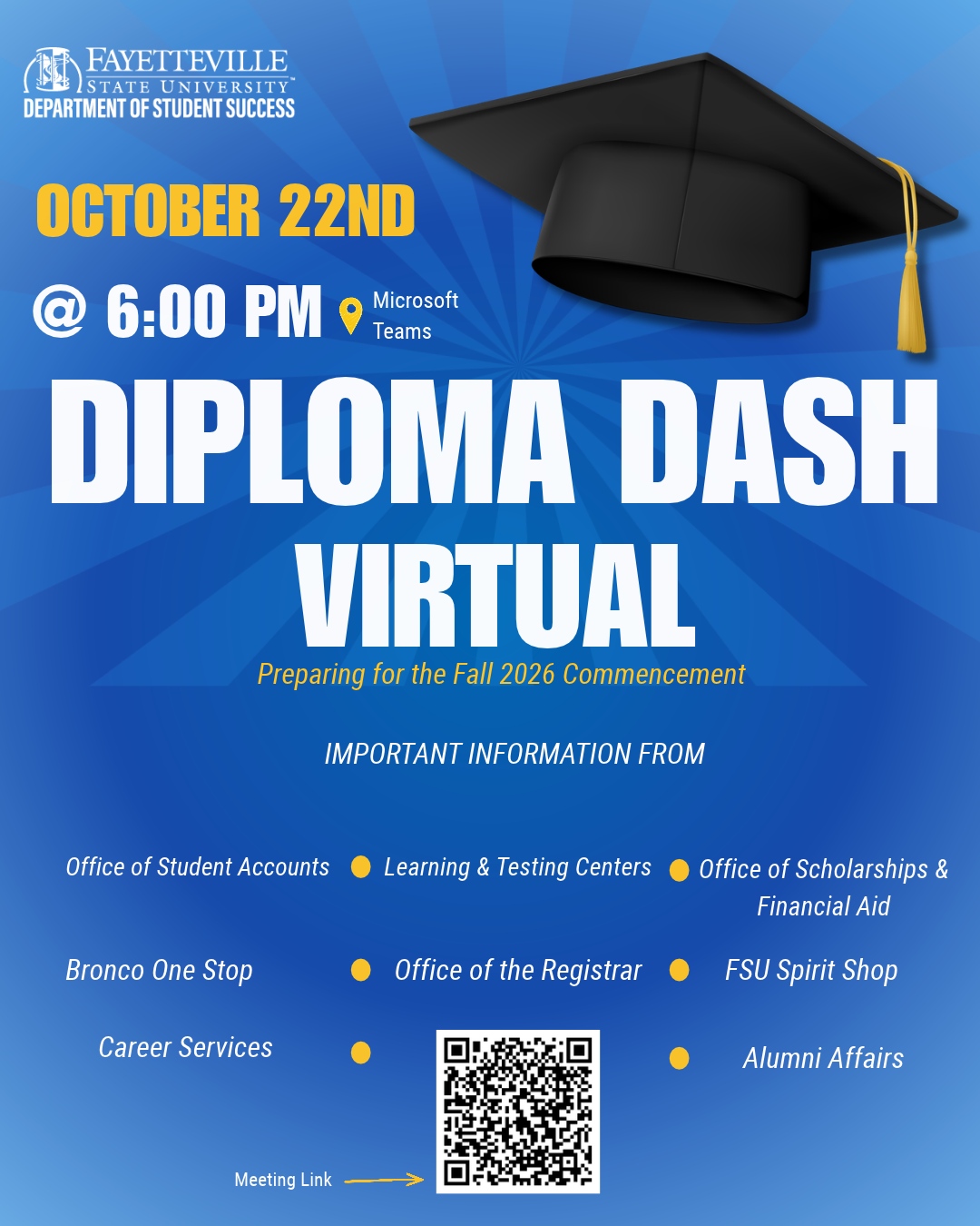 Diploma dash flyer, text reproduced below.