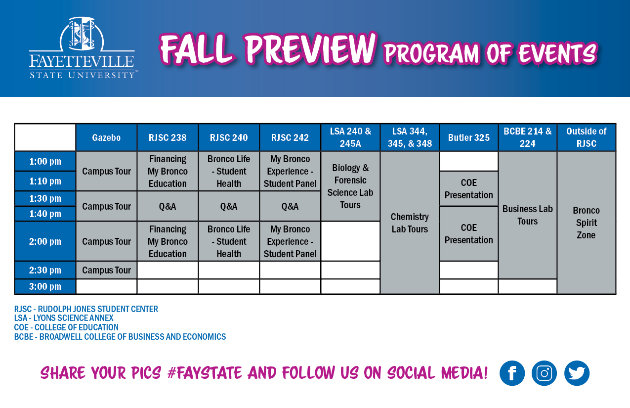 Fall Preview Program of Events