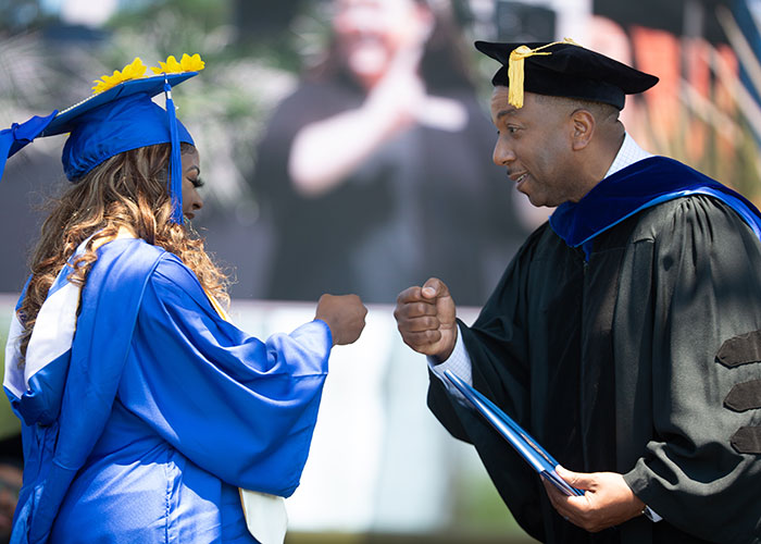 Chancellor at graduation