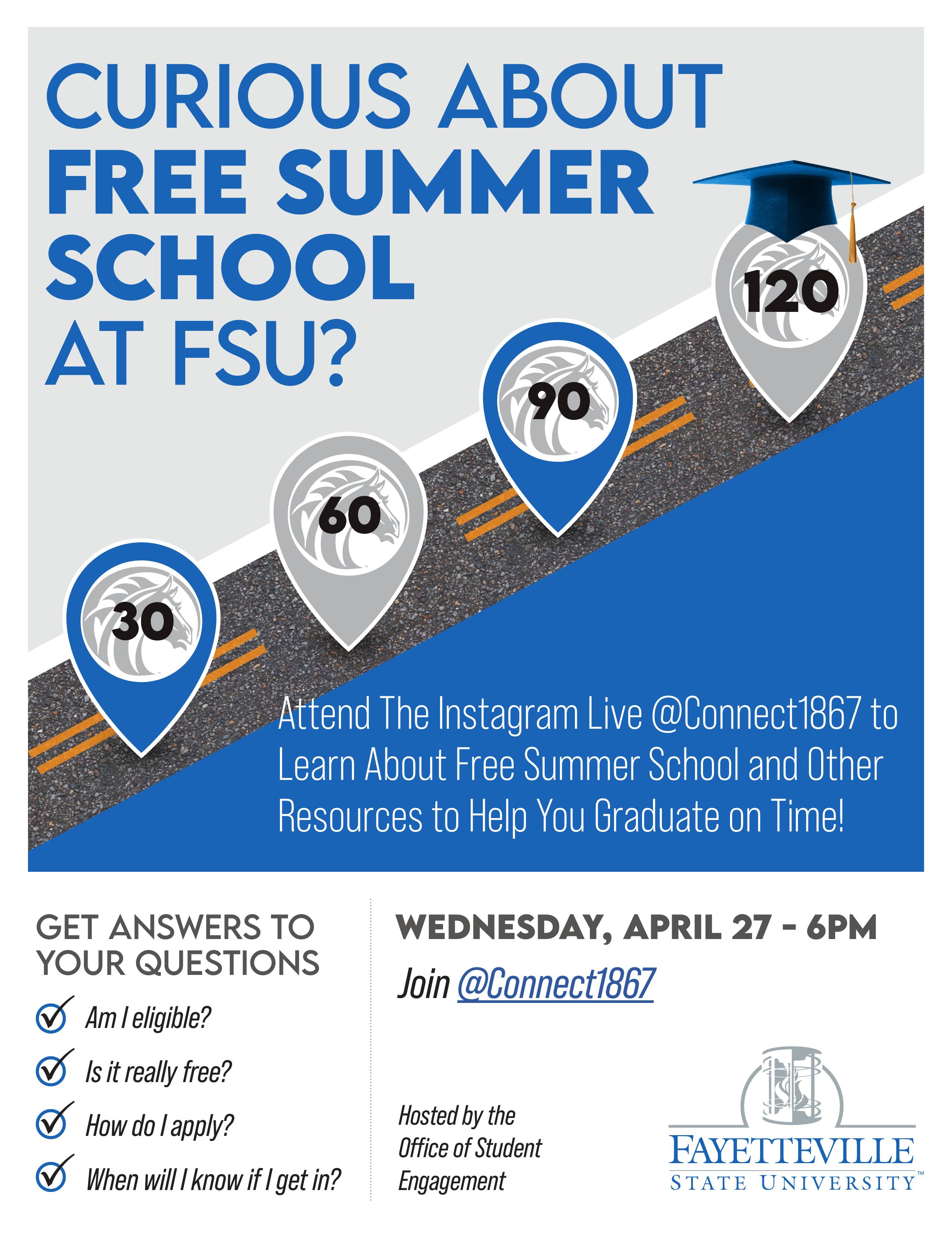 FREE Summer School Instagram LIVE on 4/27 Flyer