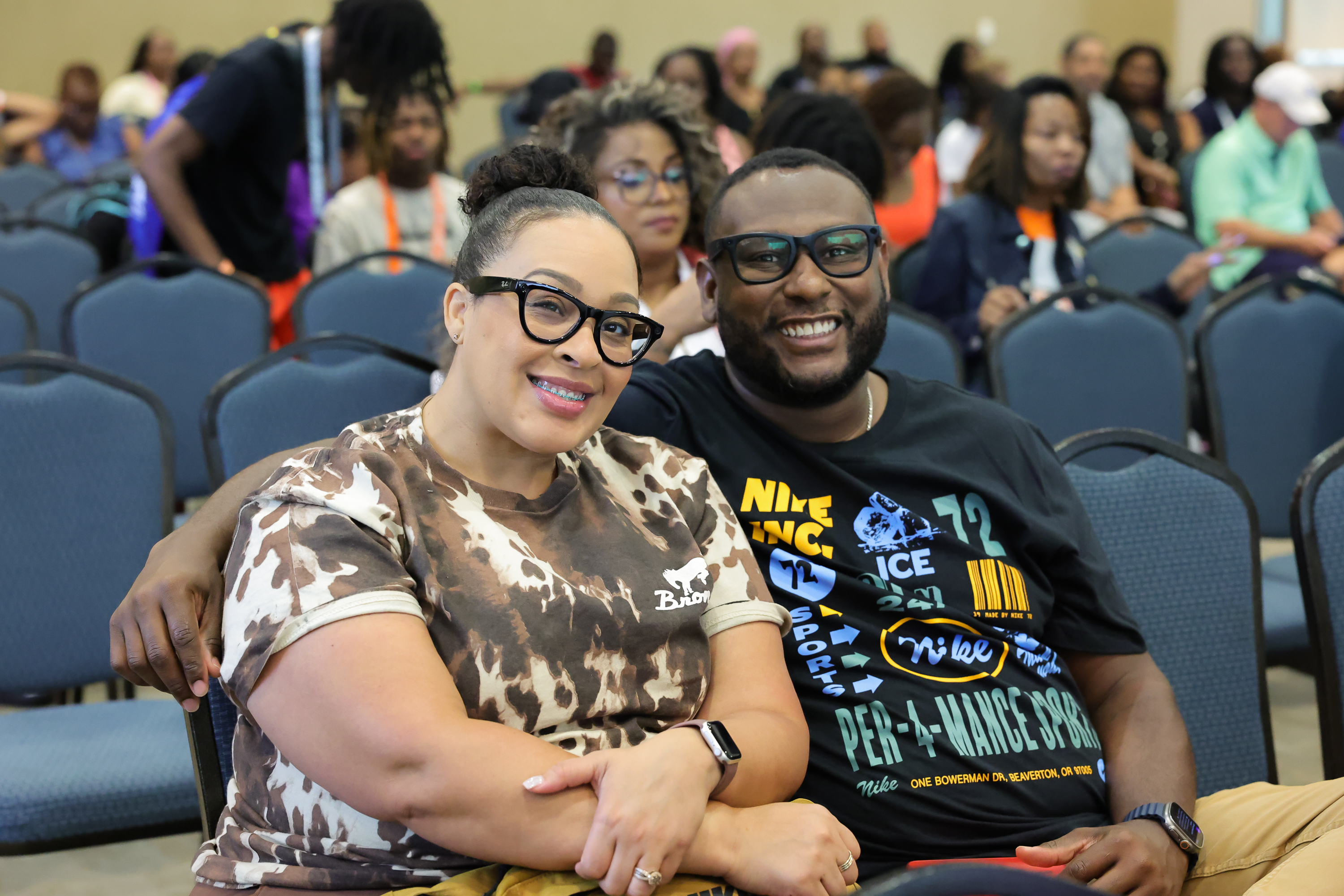 Bronco families visiting information tables at a Fayetteville State University resource fair