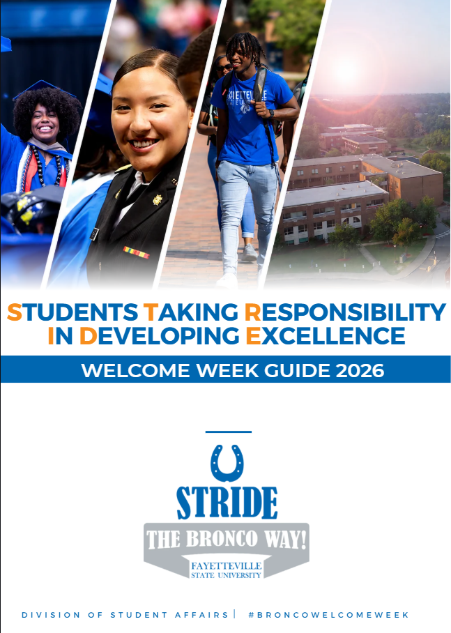 STRIDE 2026 Welcome Week Guide cover - Students Taking Responsibility In Developing Excellence