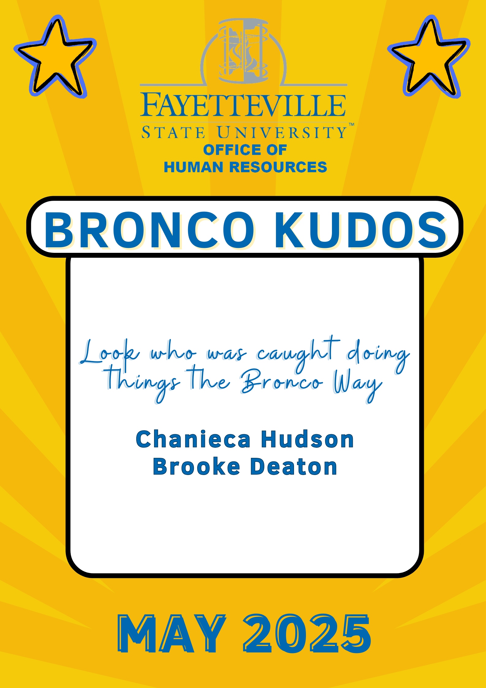 May 2025 Kudos nominees. Information below.