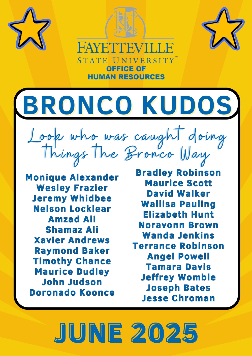 May 2025 Kudos nominees. Information below.