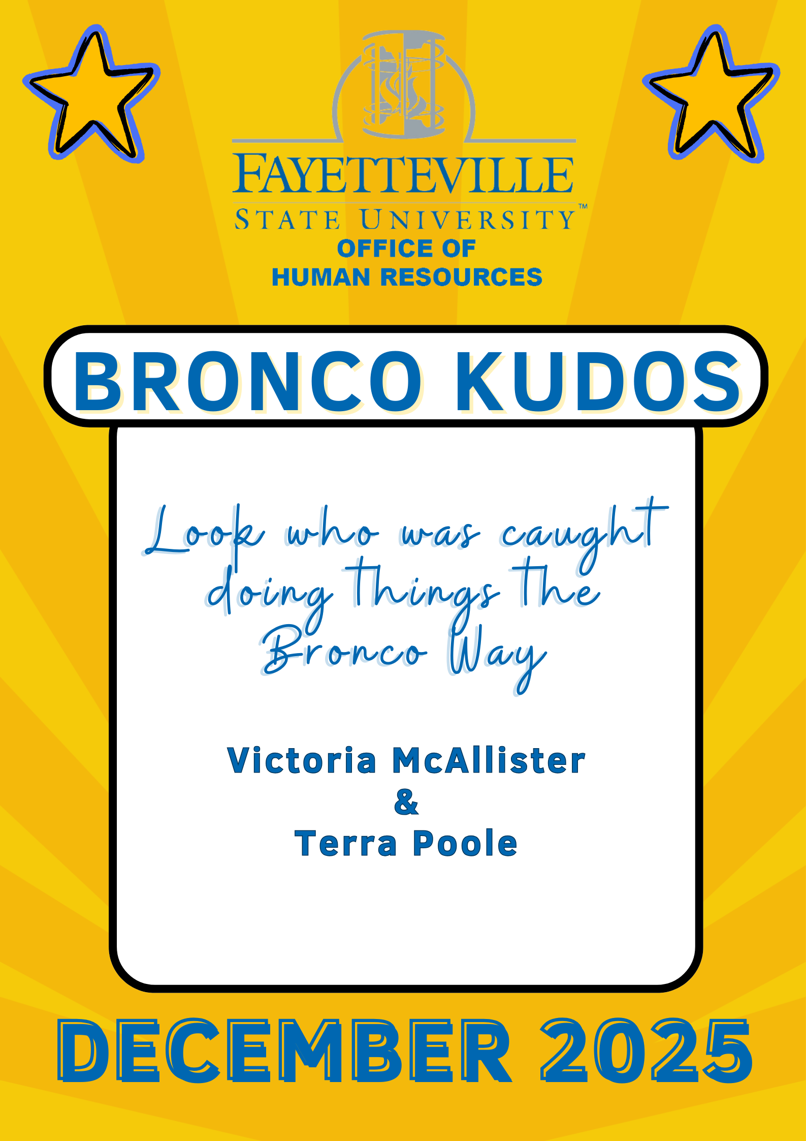 November Kudos nominees. Information below.