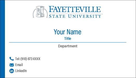 Example business card, front side.