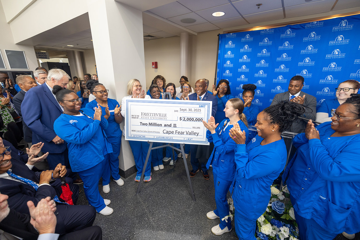 Nursing students and faculty celebrate as FSU receives a $2 million donation from Cape Fear Valley Health