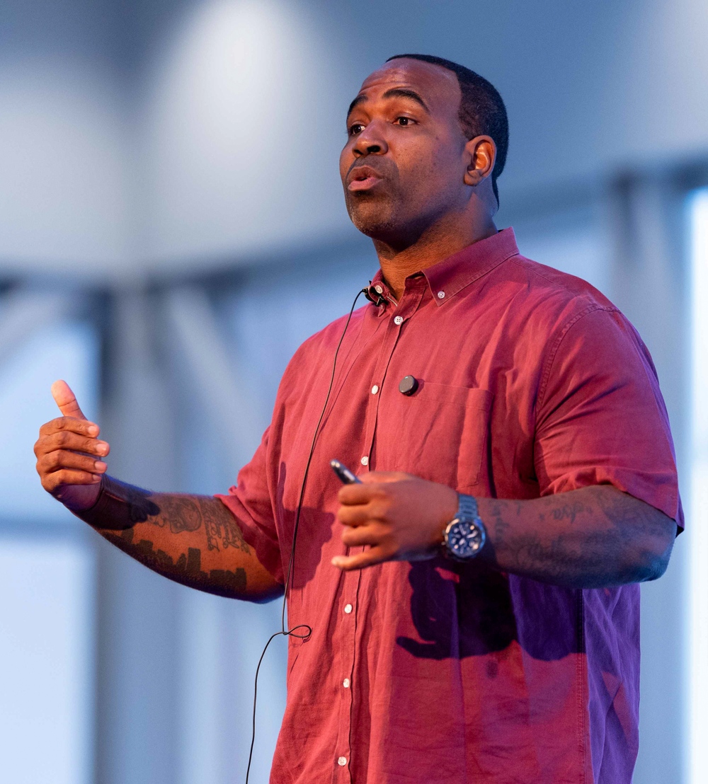 Marques Ogden on stage.