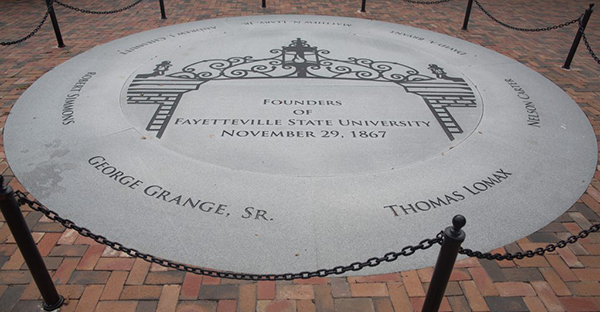 Seal in front of student center