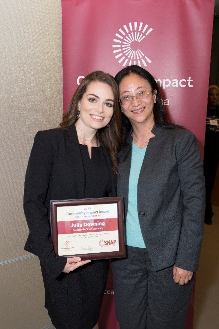 Julia Downing with faculty nominator Dr. Juan Ma