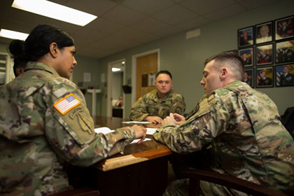 Military Students Talking