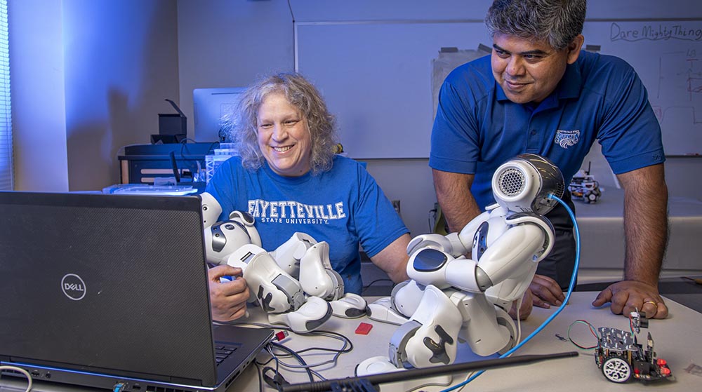 Catherine Spooner and Dr. Sambit Bhattacharya at Fayetteville State University.