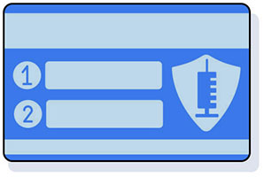 icon, vaccine card