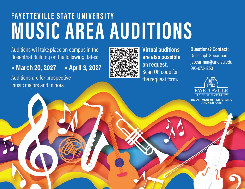 A flyer describing audition dates, text reproduced below.