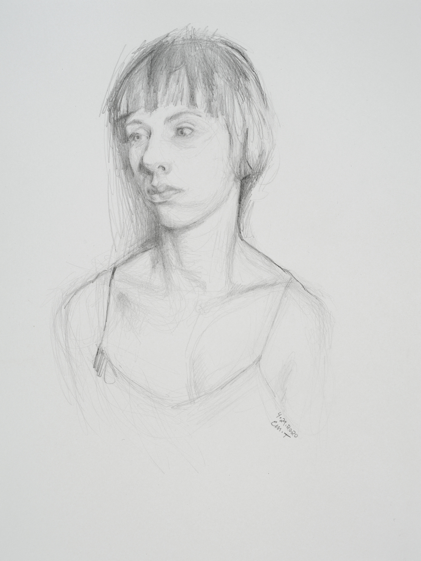 Ellen Maidman-Tanner, Manou, 2021, Graphite on Bristol paper