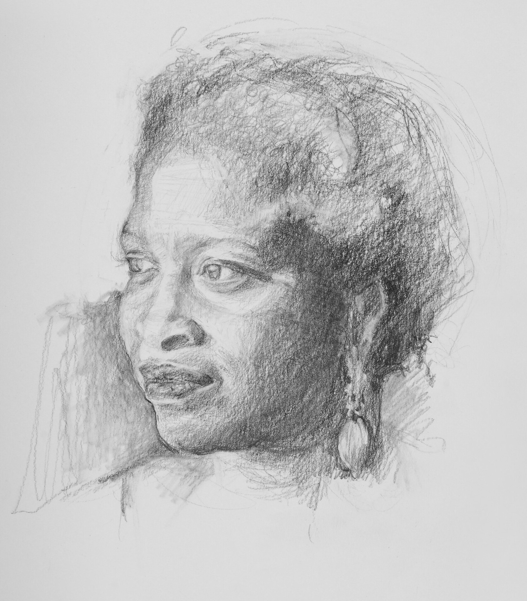 Ellen Maidman-Tanner, Portrait of Zoe, 2022, Graphite on Bristol Paper