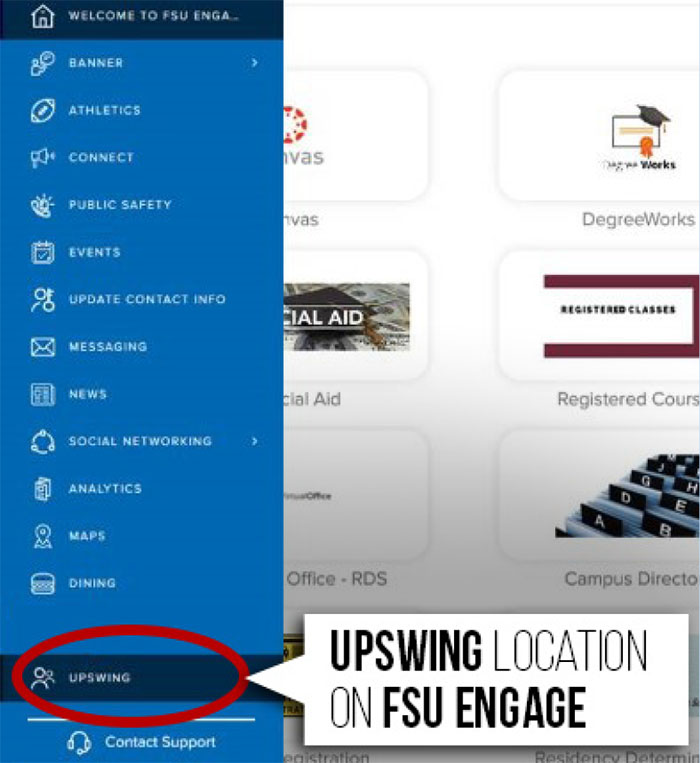 Upswing location in FSU Engage