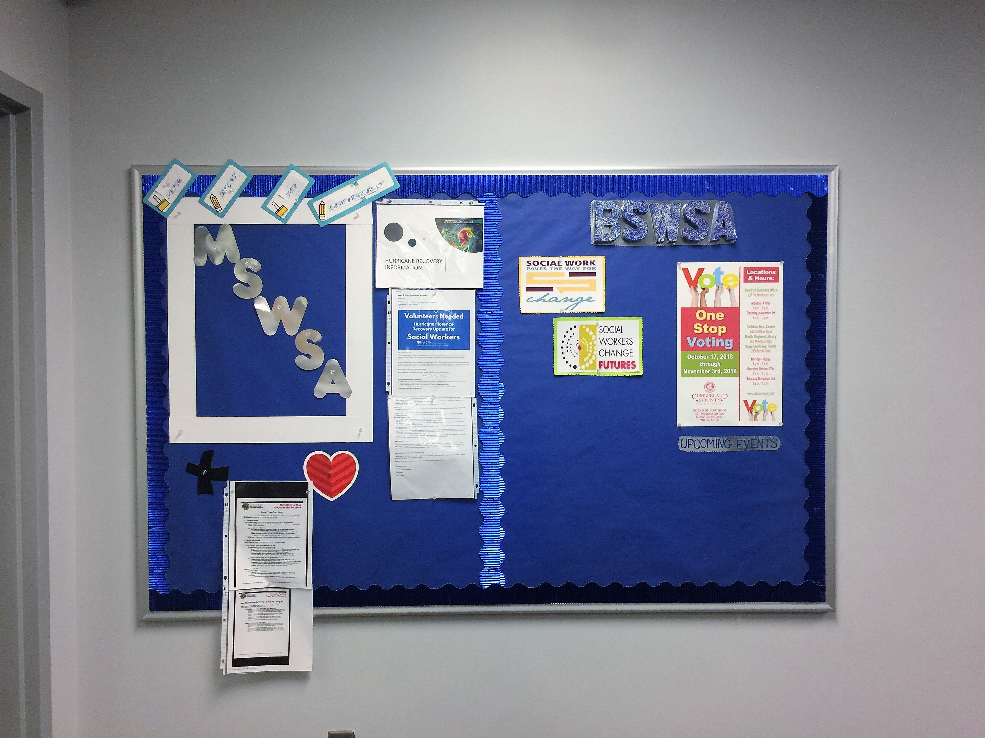 Bachelor of Social Work and Master of Social Work Student Associations Bulletin Board